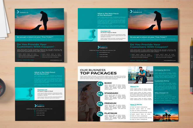 I will design corporate bi fold brochure