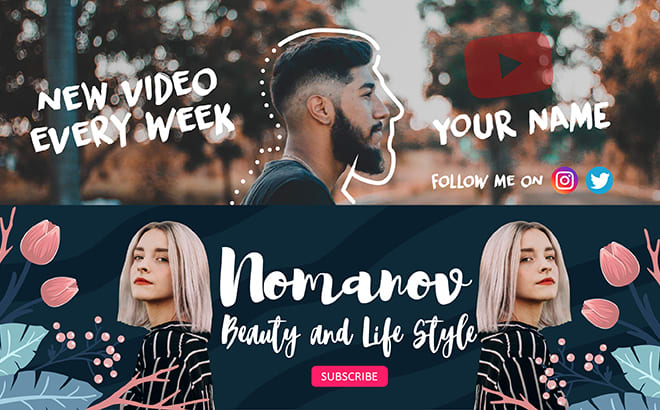 I will design creative and impresive youtube banner