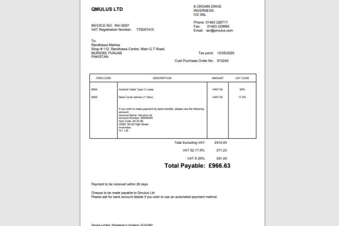 I will design custom xero invoice template for your brand