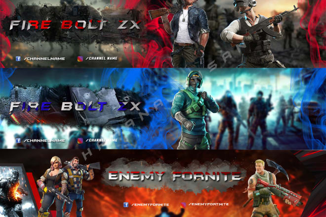 I will design epic twitch banner, youtube banner, gaming banner