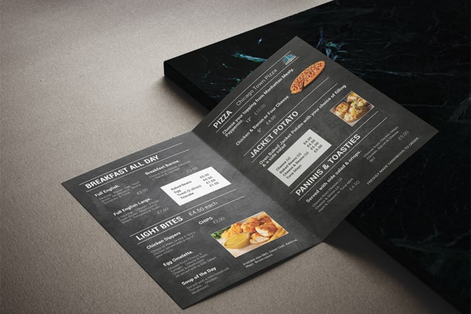 I will design eye catching restaurant, takeaway or food menu