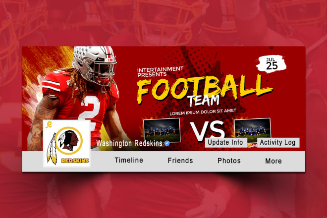I will design facebook cover for your sports business