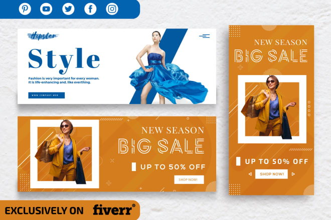 I will design facebook cover, web banner, youtube banner or online ads