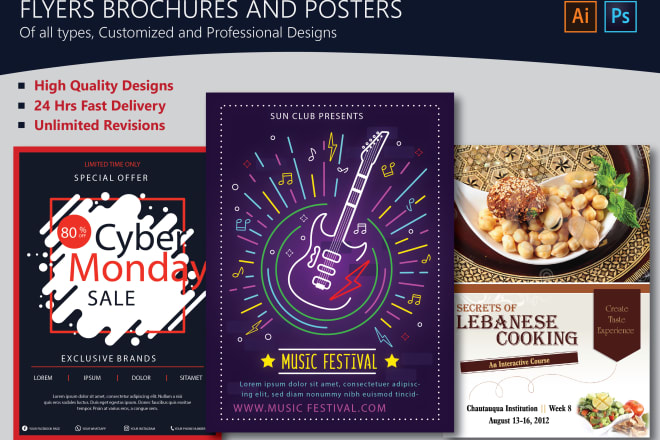 I will design flyers brochures and posters
