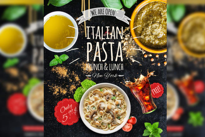 I will design food flyer or poster, restaurant menu