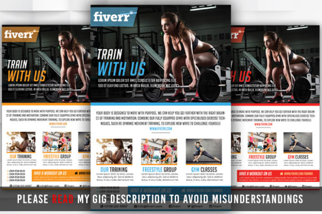 I will design gym, fitness, health flyers