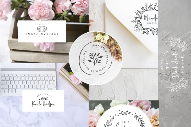 I will design hand drawn vintage,country cottage rustic logo design