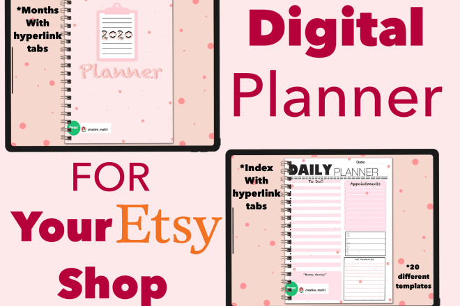 I will design high quality etsy digital planner for goodnotes5