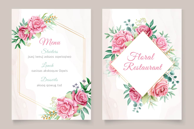 I will design menu cards for restaurants