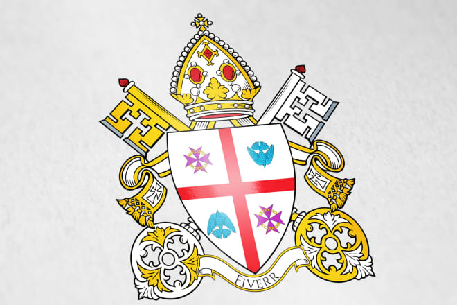 I will design ministerial church seal, coat of arms, shield, logo