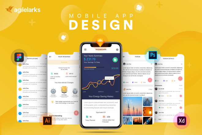 I will design mobile app ui ux