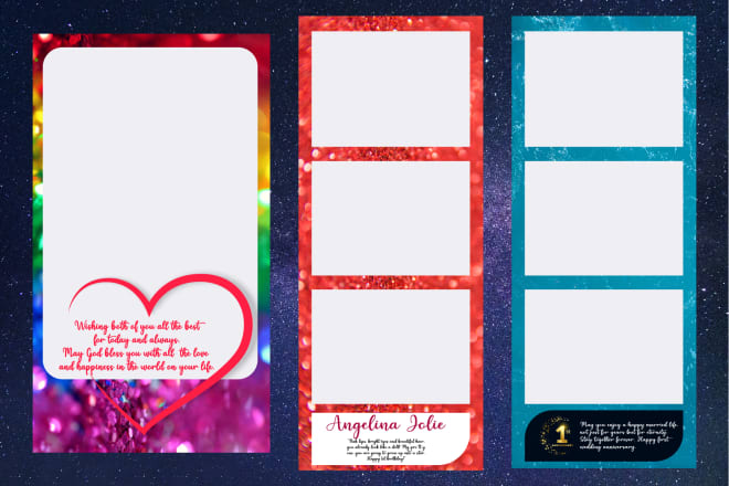 I will design modern and eye catching photo booth template within 12 hours