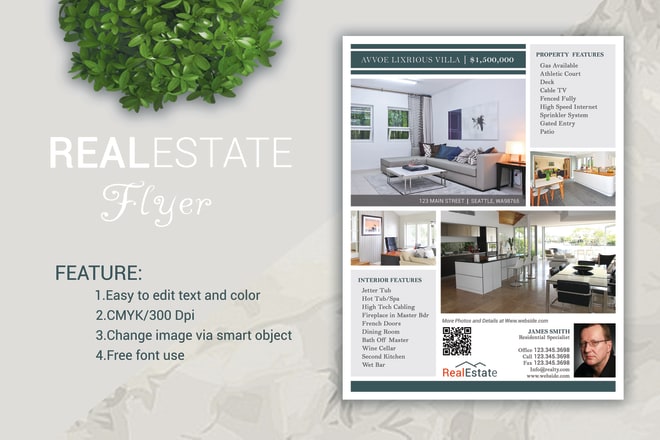 I will design modern real estate flyer