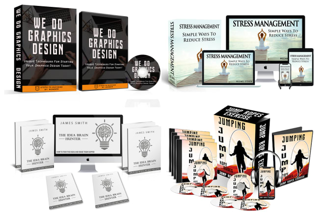 I will design online course ecover of 3d flat screen, book cover, box set, ebook bundle