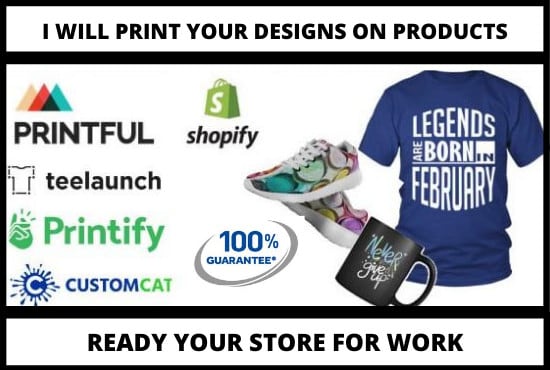 I will design products for printful and printify