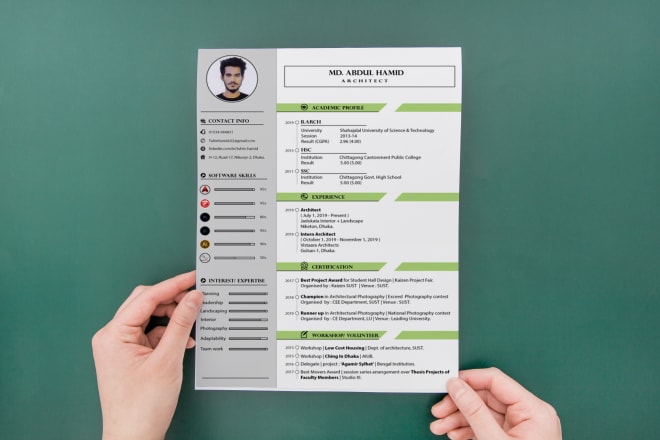 I will design professional CV, resume and profile