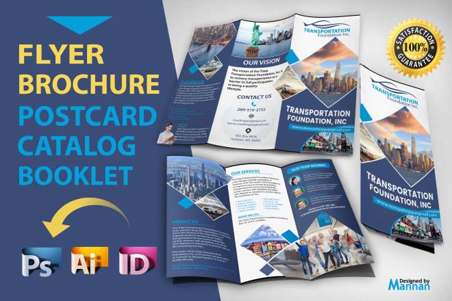 I will design professional flyer, trifold brochure, postcard