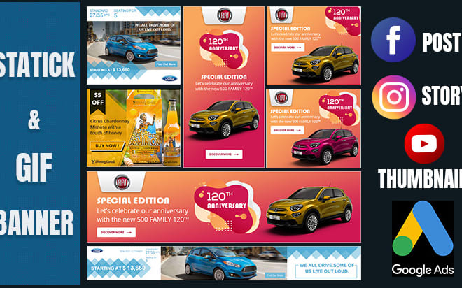 I will design professional GIF and static banner