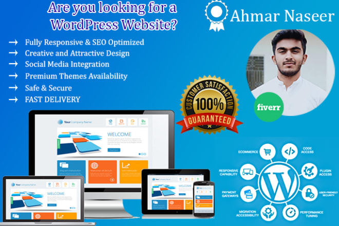 I will design professional modern word press website, blog or store