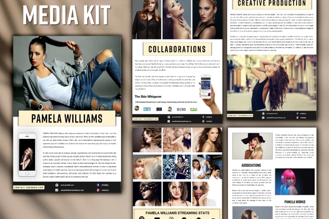 I will design professional press kit, media kit,epk