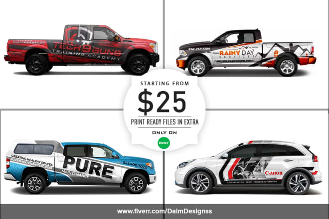 I will design professional van, car, truck vehicle wrap art