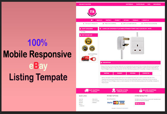 I will design responsive ebay listing template