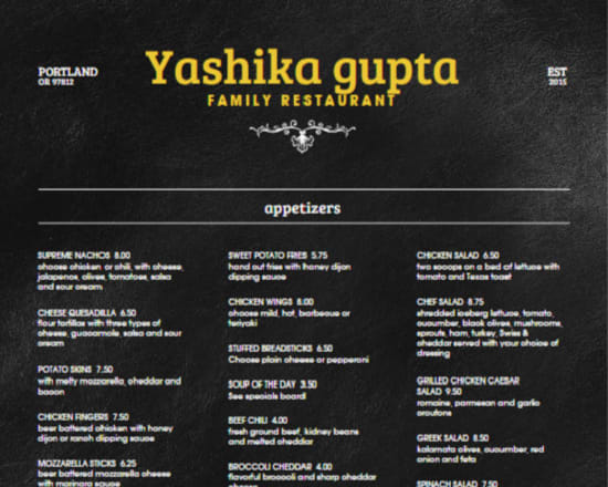 I will design restaurant food menu salon spa gym price list takeaway menu