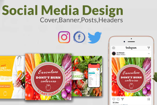 I will design social media post and cover design