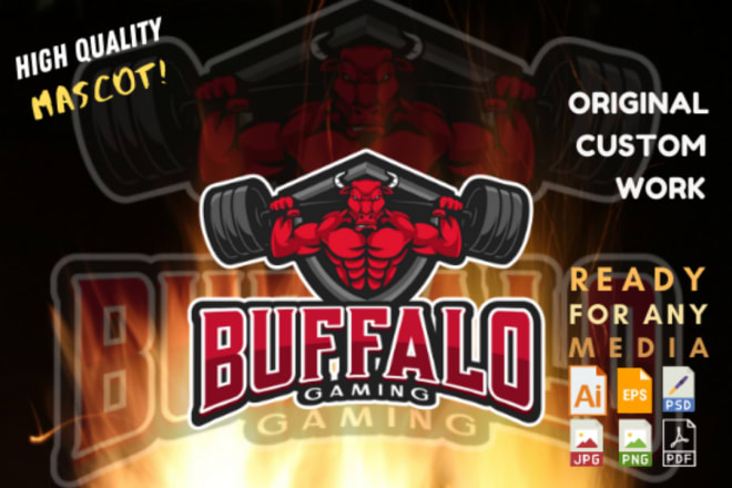 I will design stunning mascot logo for gaming, twitch, sports, team