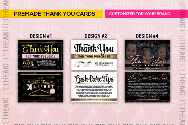 I will design thank you cards for your hair or beauty business