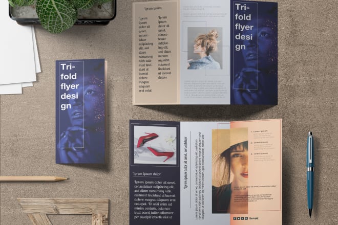I will design tri fold bi fold
