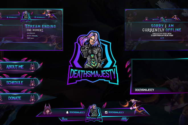 I will design twitch overlay, twitch panel, twitch banner, twitch alerts