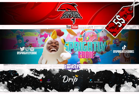 I will design your custom youtube banner