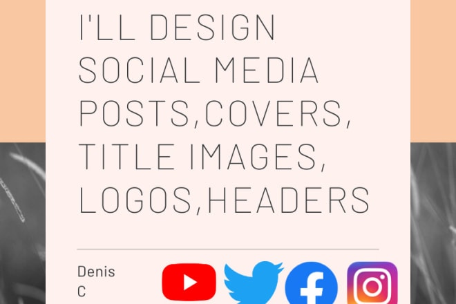 I will design your social media posts, logo, covers, headers etc