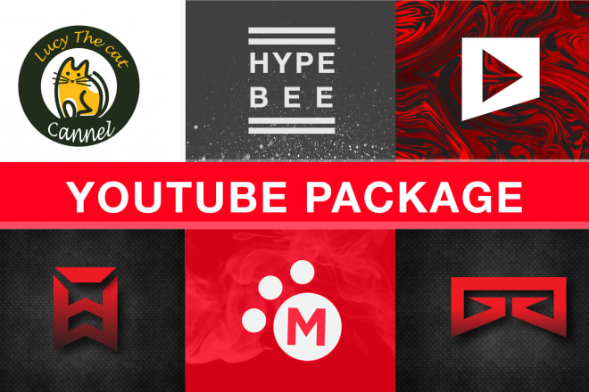 I will design youtube package logo and banner header