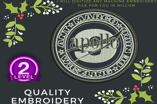 I will digitize embroidery logo for you in wilcom