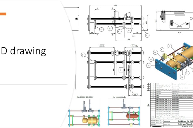 I will do 3d modeling and 2d drawing in mechanical design