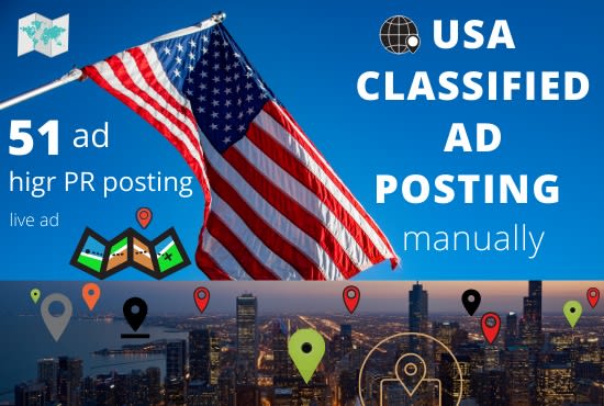I will do 51 manually free classified ad posting in usa sites