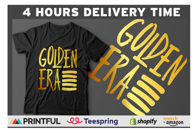 I will do amazing custom typography t shirt design in 4 hours