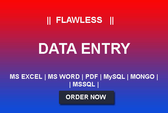 I will do any type of fast and error free data entry