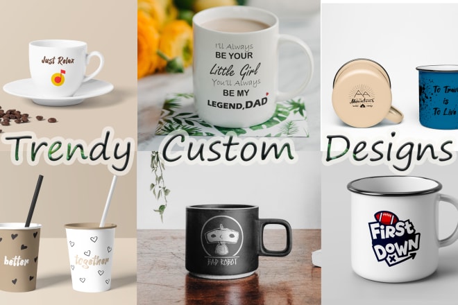 I will do awesome trendy custom mug design