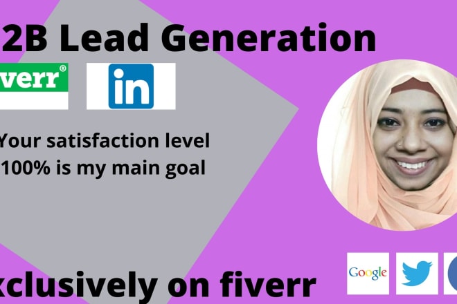 I will do b2b lead generation, hunting email and linkedin leads