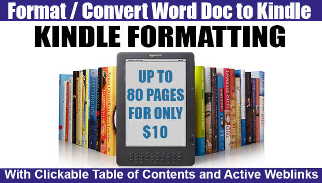 I will do book formatting for kindle, createspace manually