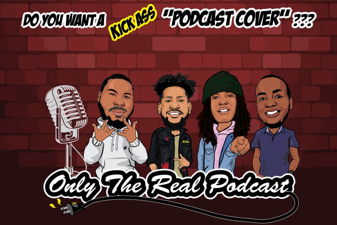 I will do cartoon caricature podcast cover art