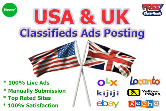 I will do classifieds ads posting in USA and UK top ranking sites