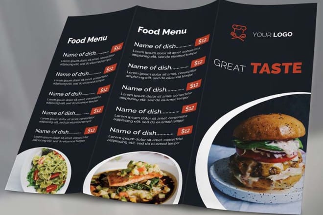 I will do creative food menu card design