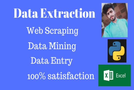 I will do data extraction scraping mining python