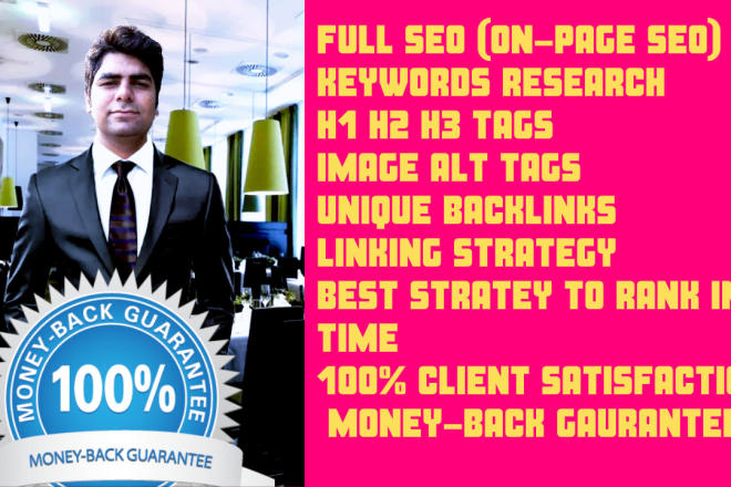 I will do full SEO of on page and off page for your any site