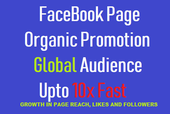 I will do organic promotion of your facebook page