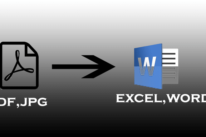 I will do pdf, jpeg to word doc or excel data entry